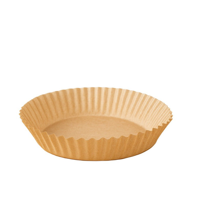 100pcs - Ø20cm H4,5cm - Moule à friture rond sans trous en papier kraft 40 g/m²