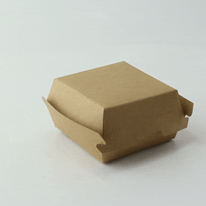 75pcs - Boîte burger carton kraft brun - 11 cm x 10 cm x 8 cm