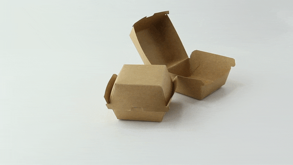 50pcs - Boîte burger carton kraft brun - 7,5 cm x 7,5 cm x 5 cm