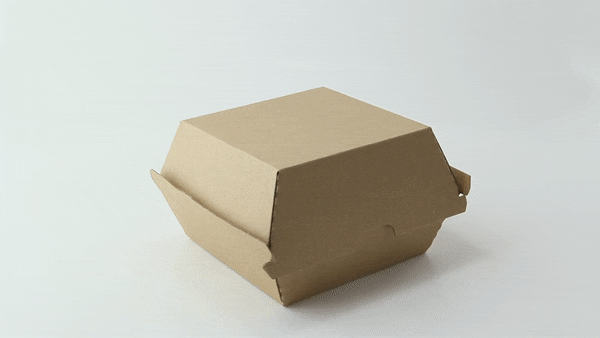 50pcs - Boîte burger carton kraft brun microcannelé - 14,5 cm x 13,3 cm x 8,5 cm