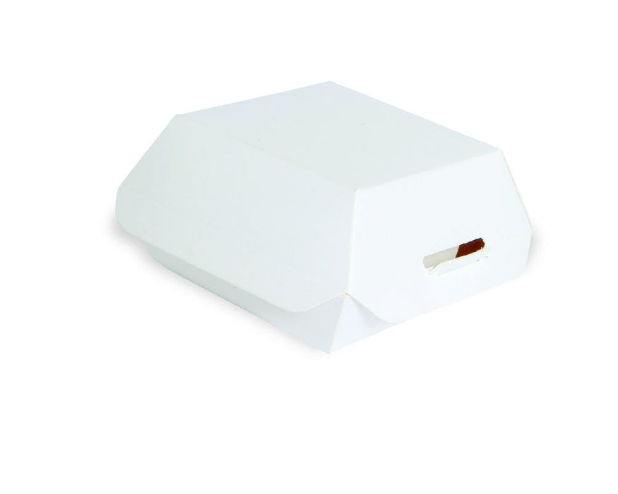 25pcs - Mini boîte burger carton blanc - 9,8 cm x 9,5 cm x 5 cm