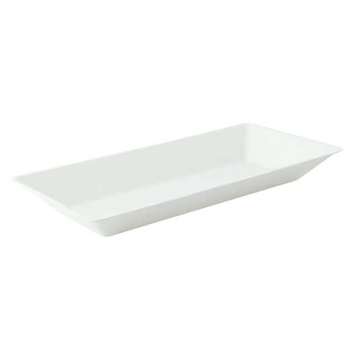 50pcs - Assiette rectangulaire blanche en pulpe "Eco-Design" - 500 ml - 26 cm x 13 cm