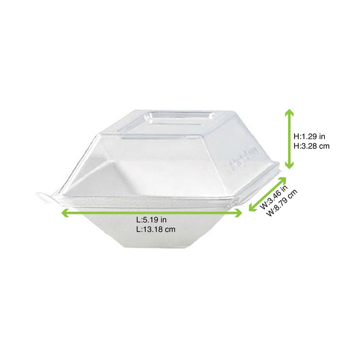 50pcs - Couvercle PET transparent - 13,2 cm x 8,8 cm x 3,3 cm - Compatible avec 210ECOD137, 210ECOD139