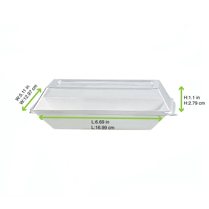 50pcs - Couvercle PET transparent - 18 cm x 13,3 cm x 3 cm - Compatible avec 210ECOD1712, 210ECOD1712F
