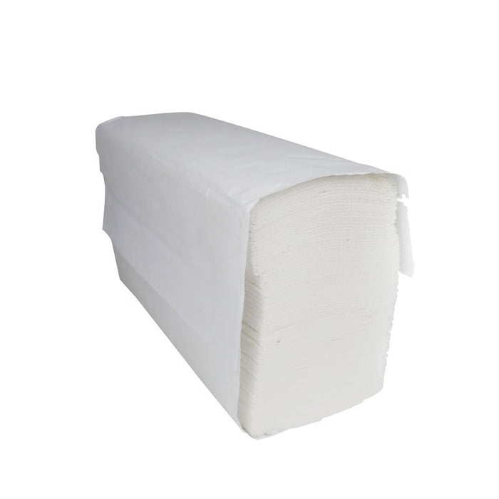 100pcs - Essuie-main en papier 2 plis pliage en W - 34 cm x 21,6 cm
