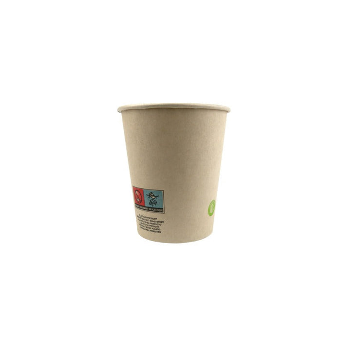 50pcs - Gobelet carton fibre de bambou - 180 ml - Ø 7,4 cm - H 7,9 cm