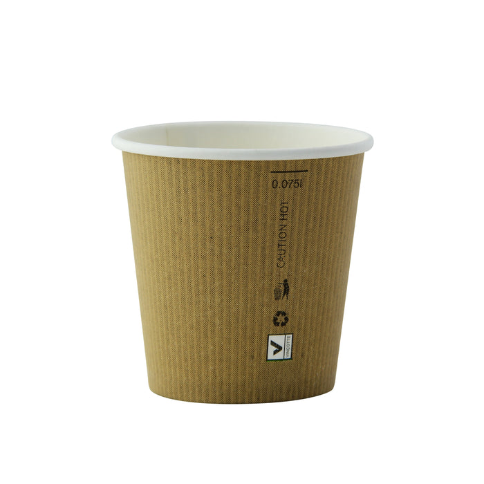 50pcs - Gobelet carton PLA "Nature Cup" - 90 ml - Ø 5,9 cm - H 5,2 cm