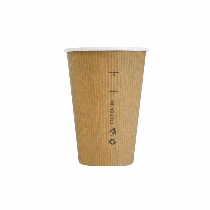 50pcs - Gobelet carton PLA "Nature Cup" - 450 ml - Ø 9 cm - H 13,2 cm