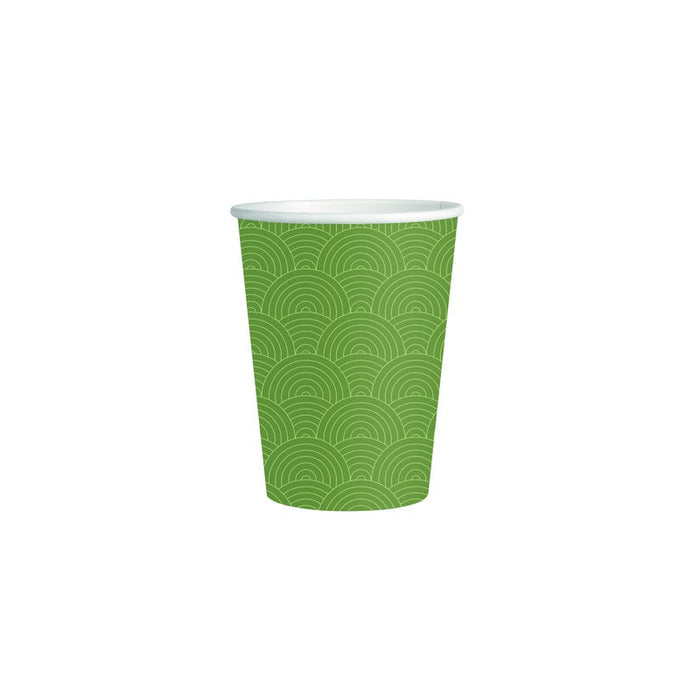 100pcs - Gobelet carton vert pour distributeur automatique décor "Tokyo" - 350 ml - Ø 8 cm - H 11,8 cm