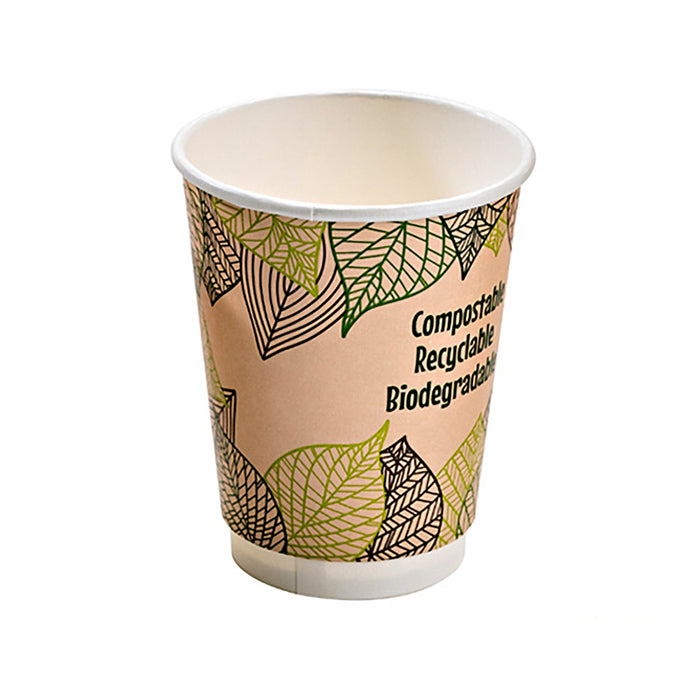 25pcs - Gobelet carton double paroi PLA - 470 ml - Ø 9 cm - H 13,7 cm