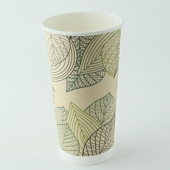 25pcs - Gobelet carton double paroi PLA - 590 ml - Ø 9 cm - H 15,9 cm