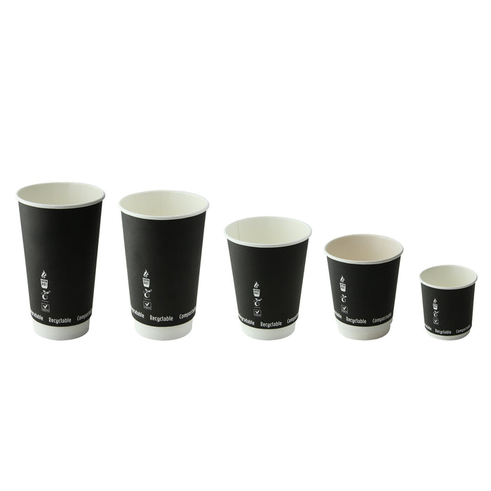 25pcs - Gobelet carton double paroi marron foncé - 230 ml - Ø 8 cm - H 9,1 cm