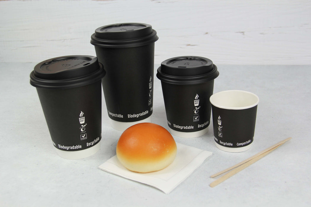 25pcs - Gobelet carton double paroi marron foncé - 230 ml - Ø 8 cm - H 9,1 cm