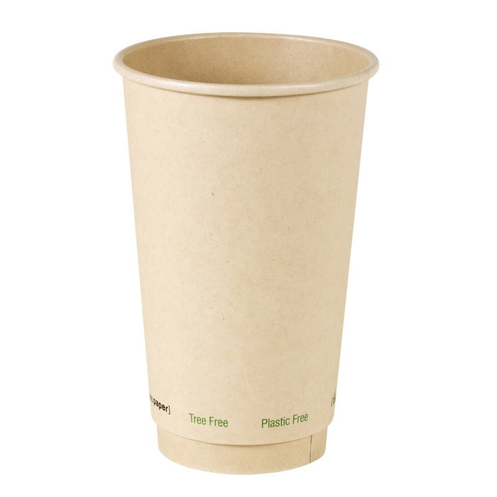 25pcs - Gobelet carton double paroi fibre de bambou sans plastique - 460 ml - Ø 9 cm - H 13,6 cm