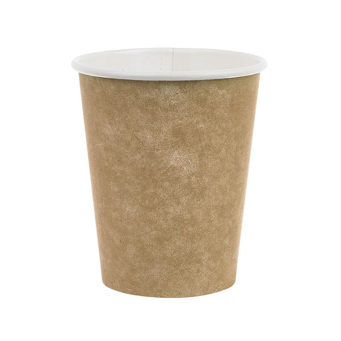 50pcs - Gobelet carton "Havane" blanc imprimé kraft - 340 ml - Ø 9 cm - H 11,1 cm