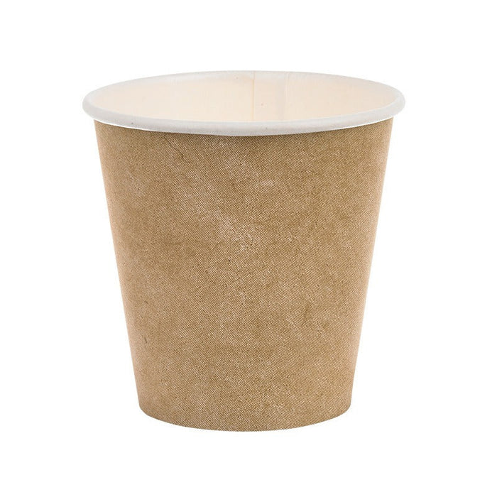 50pcs - Gobelet carton "Havane" blanc imprimé kraft - 180 ml - Ø 7,2 cm - H 8 cm