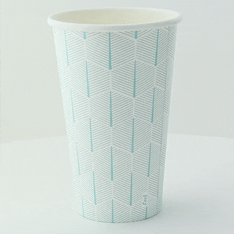 50pcs - Gobelet carton décor "Leaf" - 470 ml - Ø 9 cm - H 13,7 cm
