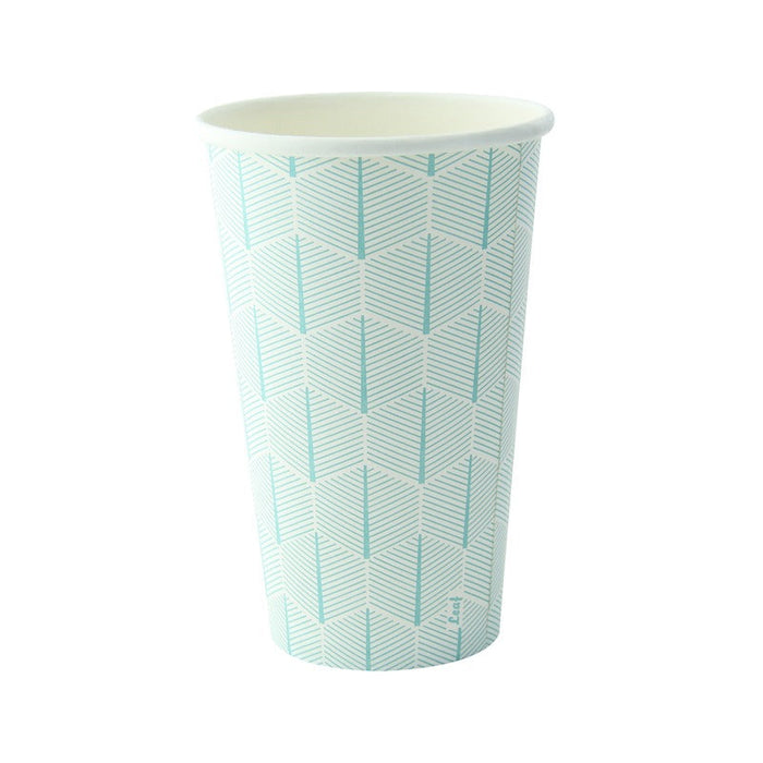 50pcs - Gobelet carton décor "Leaf" - 460 ml - Ø 9 cm - H 13,6 cm