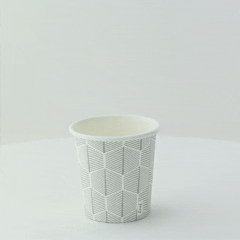 50pcs - Gobelet carton décor "Leaf" - 120 ml - Ø 6,2 cm - H 6,2 cm