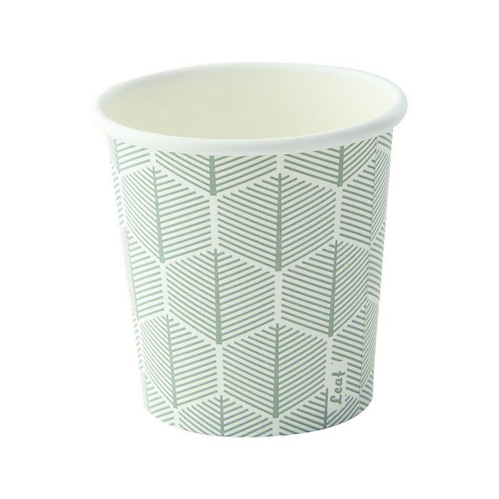 50pcs - Gobelet carton décor "Leaf" - 120 ml - Ø 6,2 cm - H 6,2 cm