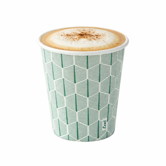 50pcs - Gobelet carton décor "Leaf" - 230 ml - Ø 8 cm - H 9,2 cm