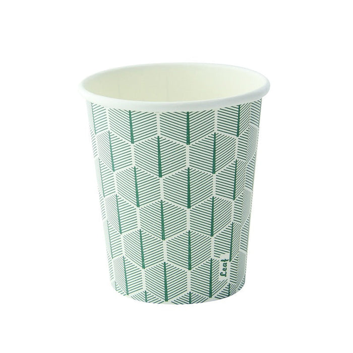 50pcs - Gobelet carton décor "Leaf" - 230 ml - Ø 8 cm - H 9,2 cm