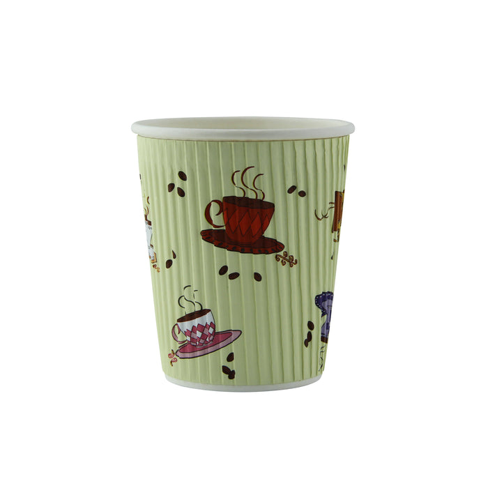 40pcs - Gobelet carton double paroi décor "Tea Cup" - 230 ml - Ø 8 cm - H 9,35 cm