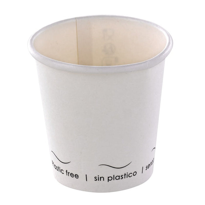 50pcs - Gobelet carton blanc sans plastique "Eden" - 72 ml - Ø 5,4 cm - H 5,7 cm