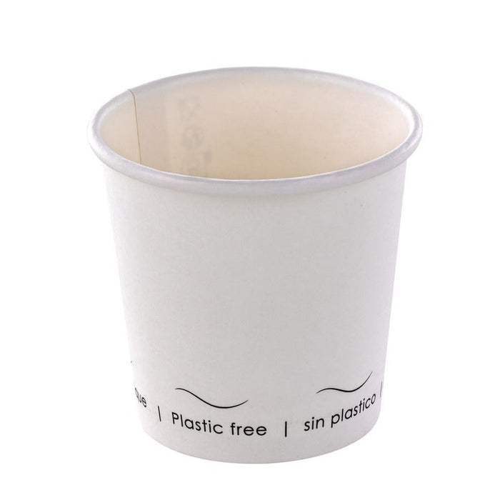 50pcs - Gobelet carton blanc sans plastique "Eden" - 90 ml - Ø 6,2 cm - H 6 cm