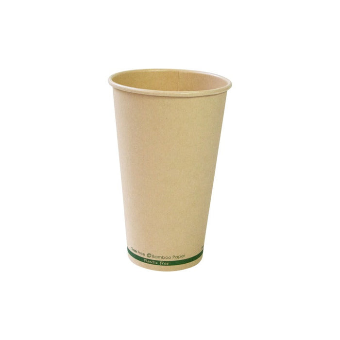 50pcs - Gobelet carton fibre de bambou sans plastique - 460 ml - Ø 9 cm - H 13,6 cm