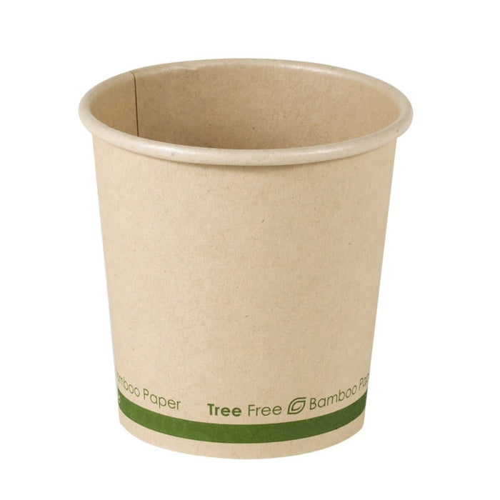 50pcs - Gobelet carton fibre de bambou sans plastique - 120 ml - Ø 6,2 cm - H 6,2 cm