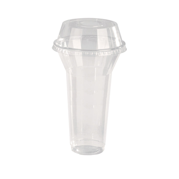 25pcs - Pot à dessert en plastique PET avec couvercle dôme à trou - 450 ml - Ø 9,5 cm - H 12,7 cm
