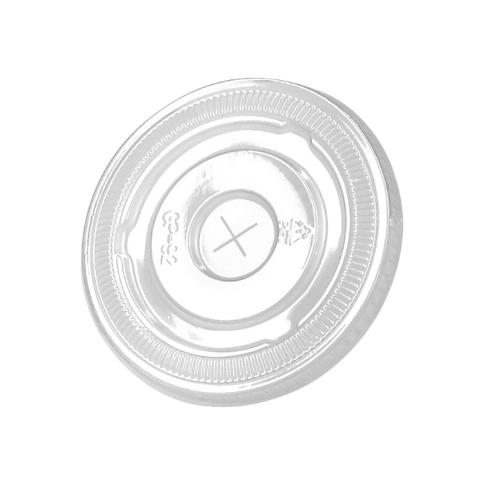 100pcs - Couvercle PET transparent plat avec croisillon - Ø 7,8 cm