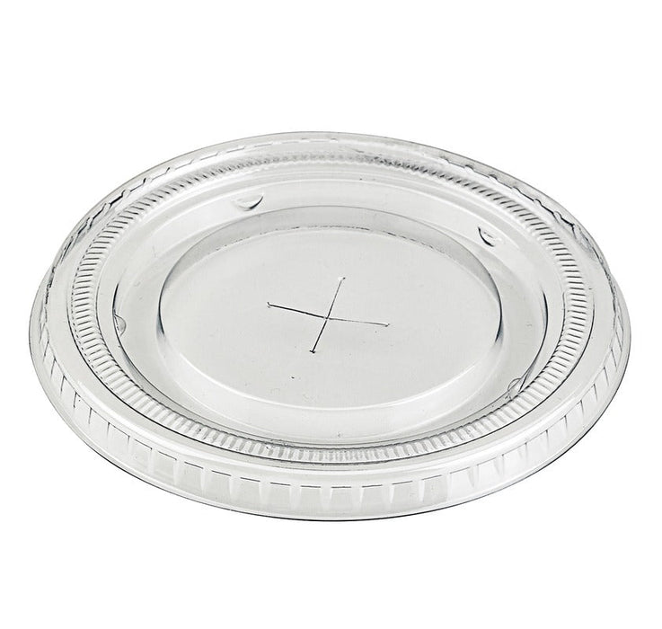 100pcs - Couvercle PET transparent plat avec croisillon - Ø 9,2 cm