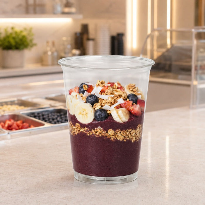 50pcs - Pot à dessert en plastique PET "Finesse" - 500 ml - Ø 9,2 cm - H 11,77 cm