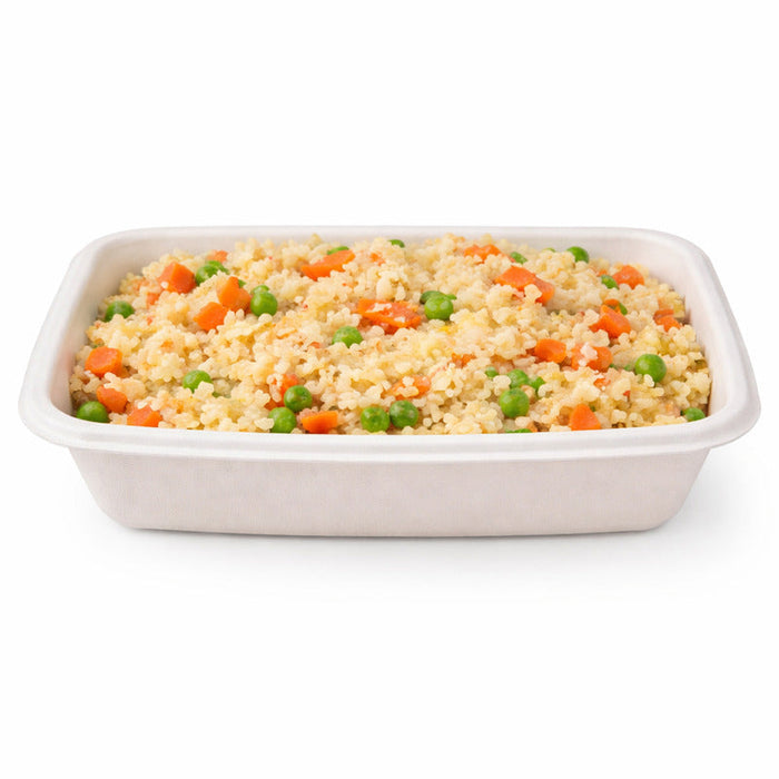100pcs - Barquette scellable blanche en pulpe laminée PLA "gastronorme" 1/4 - 1450 ml - 26,5 cm x 16 cm x 5,5 cm