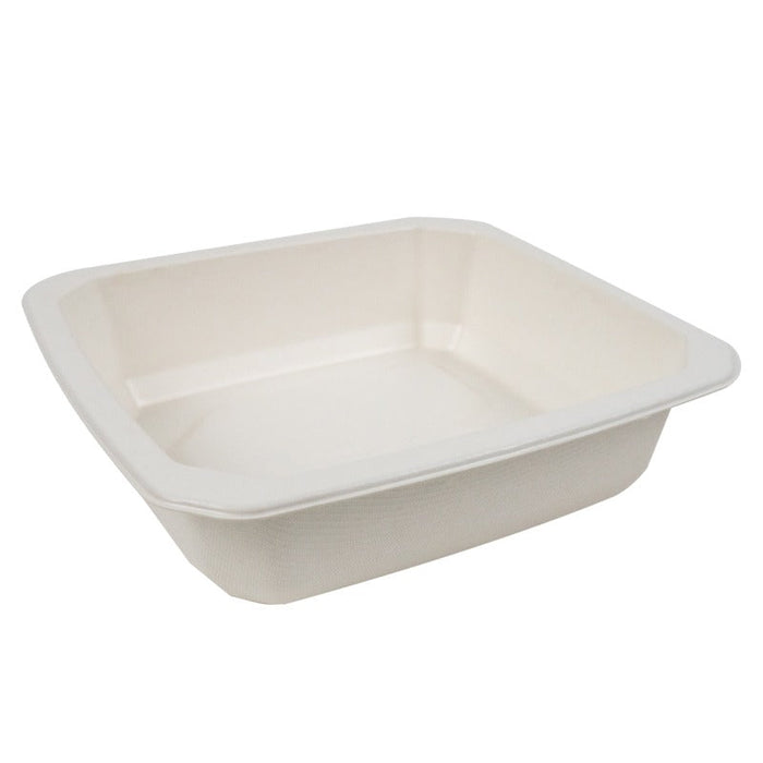 100pcs - Barquette scellable blanche en pulpe laminée PLA "gastronorme" 1/6 - 850 ml - 17,6 cm x 16,2 cm x 4,5 cm