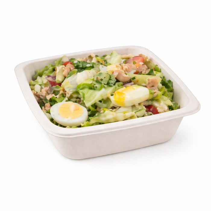 100pcs - Barquette scellable blanche en pulpe laminée PLA "gastronorme" 1/6 - 850 ml - 17,6 cm x 16,2 cm x 4,5 cm