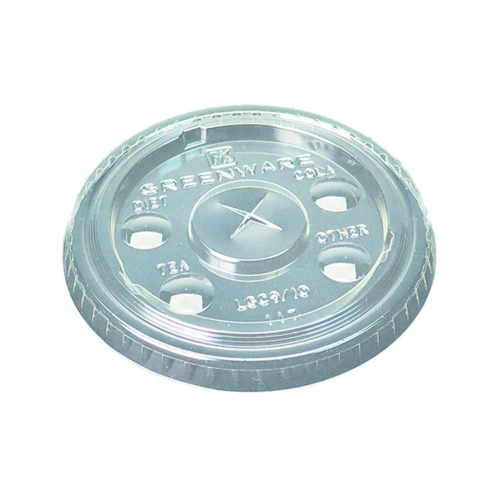 100pcs - Couvercle PLA transparent plat avec croisillon - Ø 7,8 cm