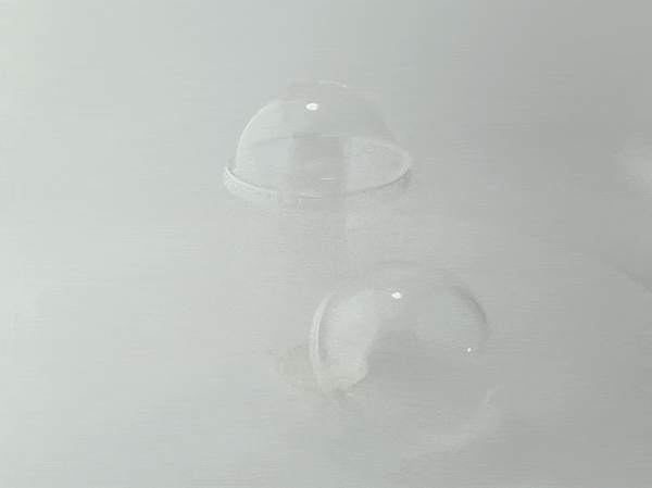 50pcs - Couvercle PLA transparent dôme avec trou - Ø 9,6 cm - H 5 cm