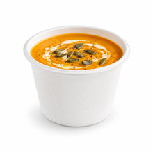 50pcs - 473ml Ø11,6cm H8,3cm - Pot à soupe blanc en pulpe