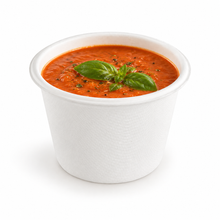 50pcs - 500ml Ø11,5cm H8,3cm - Pot à soupe blanc en pulpe