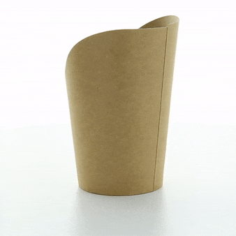 50pcs - Gobelet carton snack brun - 360 ml - Ø 8 cm - H 11,7 cm