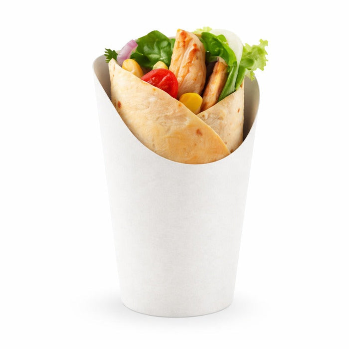 50pcs - Gobelet carton snack blanc - 360 ml - Ø 8 cm - H 11,7 cm