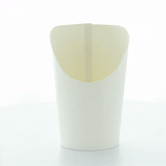 50pcs - Gobelet carton snack blanc - 360 ml - Ø 8 cm - H 11,7 cm