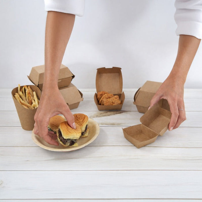 50pcs - Gobelet carton snack brun - 230 ml - Ø 8 cm - H 9,8 cm