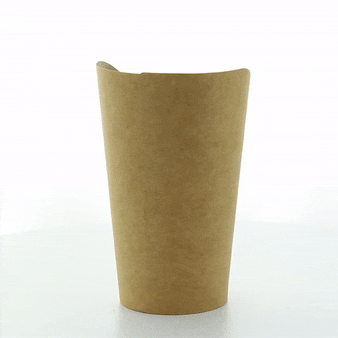 50pcs - Gobelet carton snack brun - 325 ml - Ø 8,5 cm - H 13,3 cm