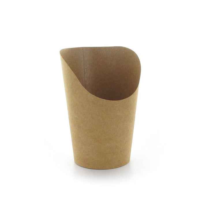 50pcs - Gobelet carton snack brun - 325 ml - Ø 8,5 cm - H 13,3 cm