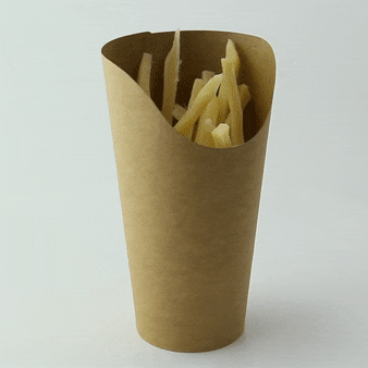 50pcs - Gobelet carton snack brun - 410 ml - Ø 9 cm - H 16 cm