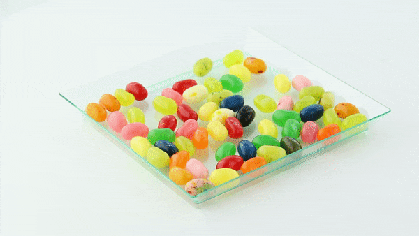 50pcs - Elément de plateau réutilisable plastique vert transparent "Klarity" - 13 cm x 13 cm